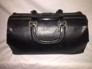 Vintage Black Leather Doctor’s Bag W/ Tools 12