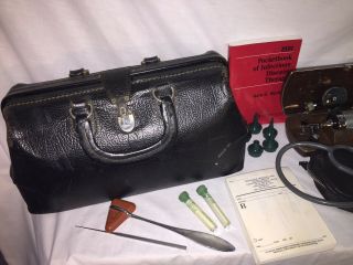 Vintage Black Leather Doctor’s Bag W/ Tools 3
