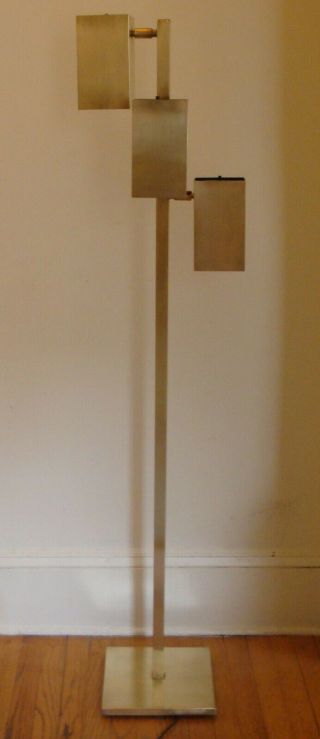 Pristine Mid Century Modern Koch And Lowy Brass Floor Lamp