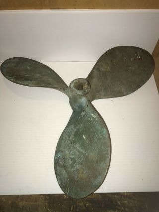 Vintage Antique 3 Blade Brass Boat Propeller 15” Inch Maritime Decor