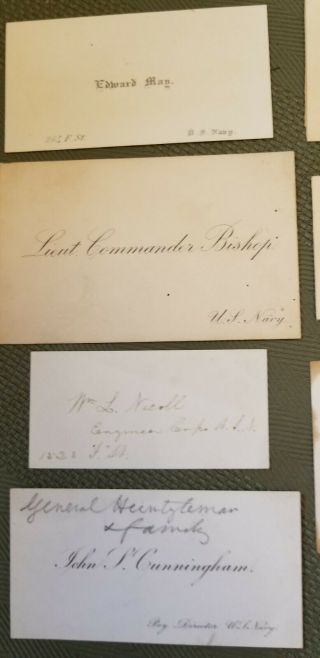 7 Civil War Us Navy Commanders Calling Cards