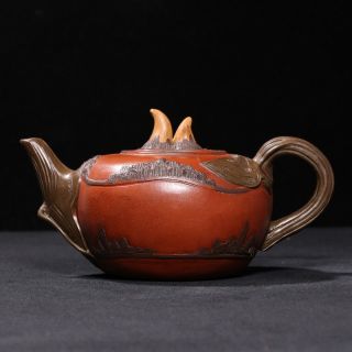 Top - Grade Chinese Exquisite 蒋蓉 Hand - Made Coarse Sand Old Red Mud 三角荸荠 Teapot