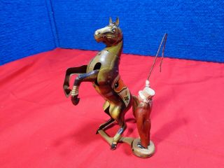 Antique Tin Litho Toy Wind Up Circus Horse Act Carnival Toy Horse Collectable