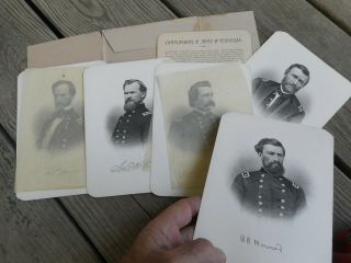 Six Antique Steel Engravings; 1884 Hudnut Commanders Of The Army Set