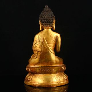 Chinese Gilt Gold Bronze Siddhartha Buddha Statue 4