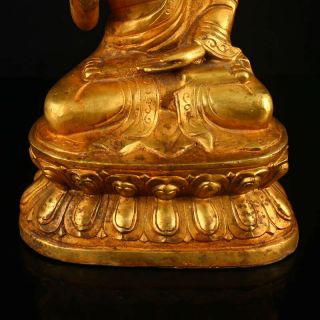 Chinese Gilt Gold Bronze Siddhartha Buddha Statue 6