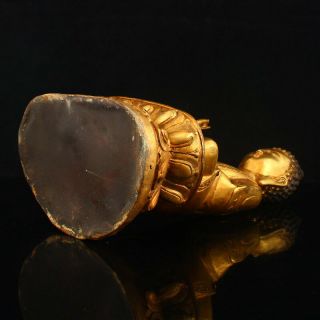 Chinese Gilt Gold Bronze Siddhartha Buddha Statue 9