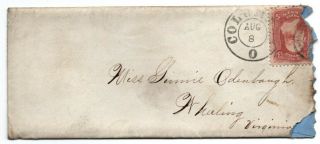 Oh Ohio Columbus Civil War Content Letter Cover Envelope 1864