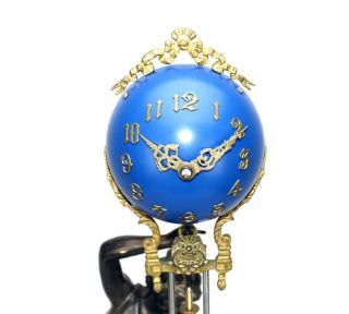 Ansonia Cut 8 Day Movement Brass Fisher Lady Mystery Swinger Clock 4