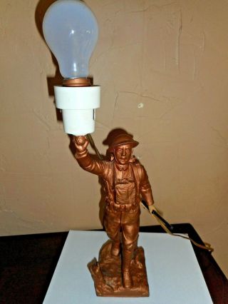ANTIQUE WWI DOUGHBOY METAL SCULPTURE LAMP BY EREST MOORE VIQUESNEY - RARE 4