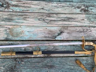 Antique Navy Sword,  Hilborn Hamburger W/ Sleeve Made In Us