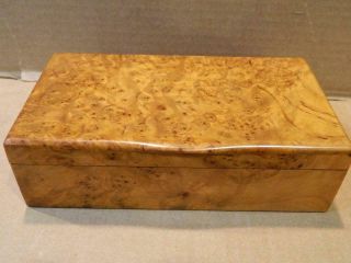 Burled Maple Wood Box Rectangular Unlined Antique