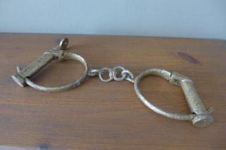 Vintage / antique shackles with one key collector hobby 3