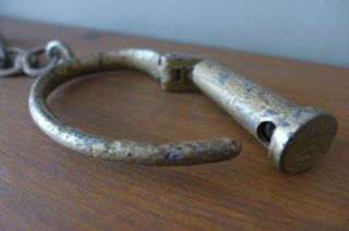 Vintage / antique shackles with one key collector hobby 8