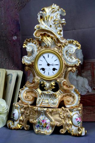 Jacob Petit Xix Antique French Louis Vx Clock Paris Porcelain