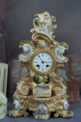 Jacob Petit XIX antique French Louis VX Clock paris porcelain 2