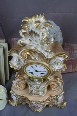 Jacob Petit XIX antique French Louis VX Clock paris porcelain 4