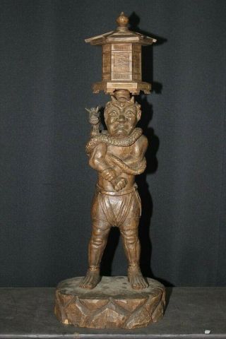 （im - 77) Oni (demon) Of Wood Carving