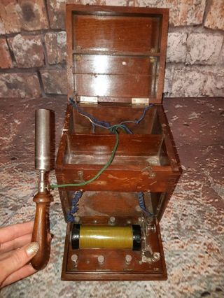 Antique Victorian Induction Coil Medical Electric Shock Machine Nervous Therapy 4