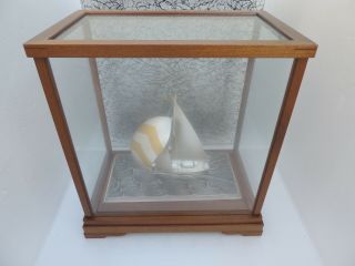 Finest Japanese Signed Sterling Silver 985 Sailboat Yacht Takehiko W Box Japan