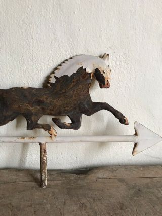 FOLKY Antique Metal Horse Weathervane Fragment Old Paint Folk Art AAFA Arrow 12