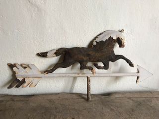 Folky Antique Metal Horse Weathervane Fragment Old Paint Folk Art Aafa Arrow