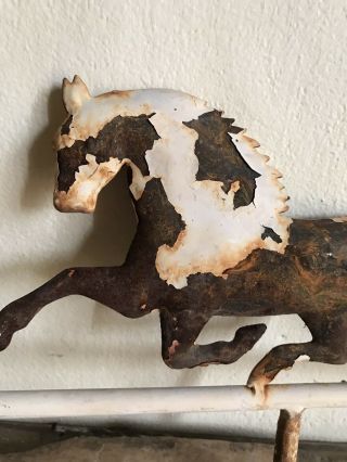 FOLKY Antique Metal Horse Weathervane Fragment Old Paint Folk Art AAFA Arrow 3