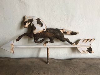 FOLKY Antique Metal Horse Weathervane Fragment Old Paint Folk Art AAFA Arrow 4