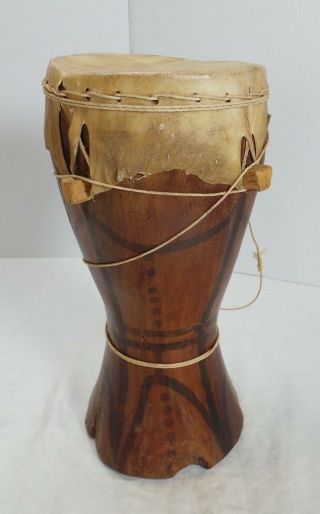 Primitive Hand Made Wooden Bongo Drum