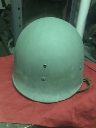 US Post WW2 WWII Korea Vietnam War Era M1 Helmet - Swivel Bale - Rear Seam - 11