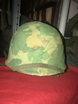 Us Post Ww2 Wwii Korea Vietnam War Era M1 Helmet - Swivel Bale - Rear Seam -