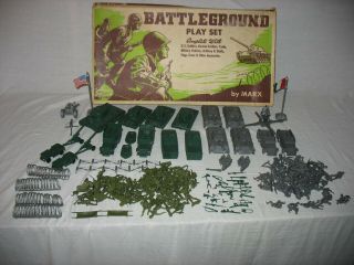 Marx 4757 Mo Battleground Play Set Dated Mcmlxxi (1971) With 51 Tank