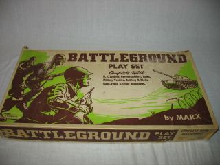 Marx 4757 MO Battleground Play Set Dated MCMLXXI (1971) with 51 Tank 2