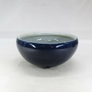 E742 Chinese Biggish Incense Burner Of Old Azure Porcelain With Appropriate Tone