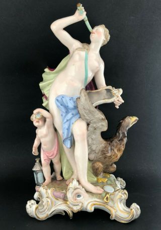 Antique Woman Meissen German Porcelain Mythology Urania Astronomy Muse