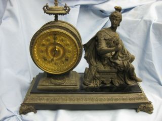 Ansonia " Victory " Figure Clock - Antique - Circa 1894