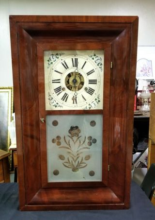 Awesome Antique Atkins & Porter 3 Weight Ogee Clock Rare W Alarm