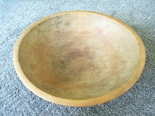 Antique Bowl Maple Wood Vtg Primitive Large 14 - 3/4 