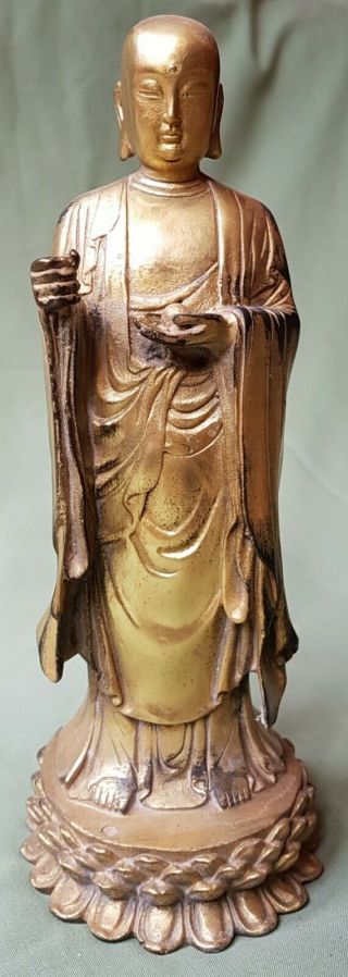Large Antique Chinese Gilt Bronze Figure Of An Immortal