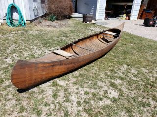 wooden canoe antique 17 feet 2