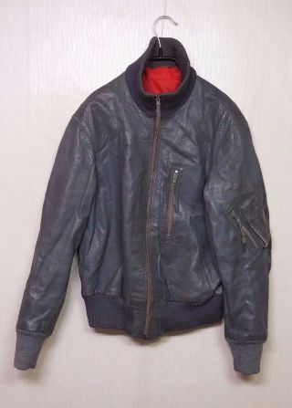 Rare Vintage German Airforces Leather Jacket Military Uniform Clothes