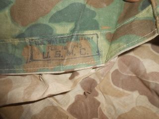 U.  S.  ARMY : - RARE - WWII U.  S.  M.  C.  FROG CAMO REVERSIBLE PONCHO or TENT 11
