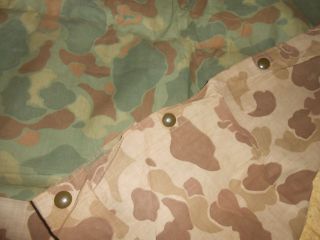 U.  S.  ARMY : - RARE - WWII U.  S.  M.  C.  FROG CAMO REVERSIBLE PONCHO or TENT 12