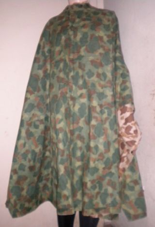 U.  S.  ARMY : - RARE - WWII U.  S.  M.  C.  FROG CAMO REVERSIBLE PONCHO or TENT 2