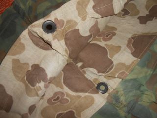 U.  S.  ARMY : - RARE - WWII U.  S.  M.  C.  FROG CAMO REVERSIBLE PONCHO or TENT 4