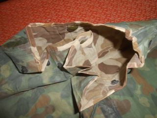 U.  S.  ARMY : - RARE - WWII U.  S.  M.  C.  FROG CAMO REVERSIBLE PONCHO or TENT 5