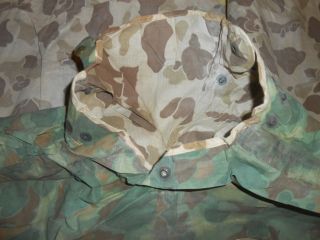 U.  S.  ARMY : - RARE - WWII U.  S.  M.  C.  FROG CAMO REVERSIBLE PONCHO or TENT 9