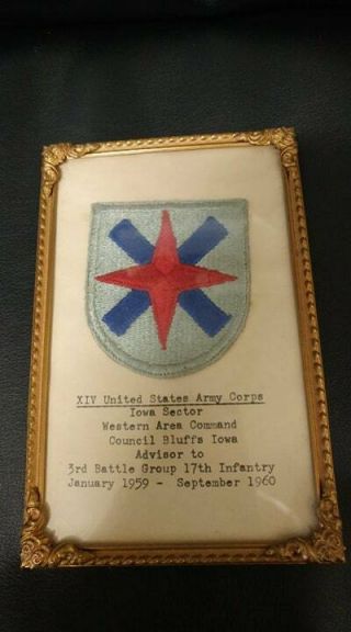 Xiv Us Army Corps Iowa Sector 3rd Battle Group 17th Infantry Patch Co.  Bluffs