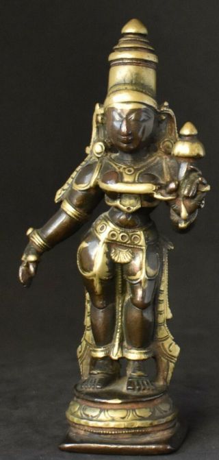 Antique Indian Bronze Lakshmi Sri Devi Vishnu 