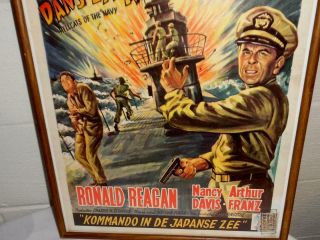 HELLCATS OF THE NAVY - FRENCH RELEASE MOVIE POSTER - WWII - RONALD NANCY DAVIS REAGAN 3